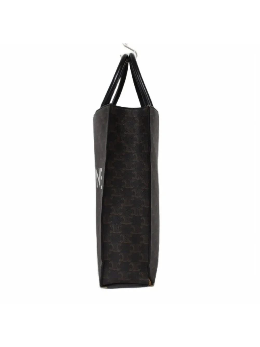 Celine Shoulder Bag Tote 2-Way Triomphe Canvas Vertical Cover Logo Brown